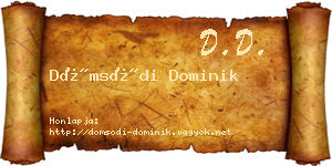 Dömsödi Dominik névjegykártya